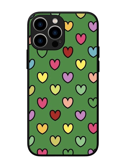 Rainbow Heart Parade Glossy Soft Edge Case for Apple Iphone 13 Pro Max Chachhi