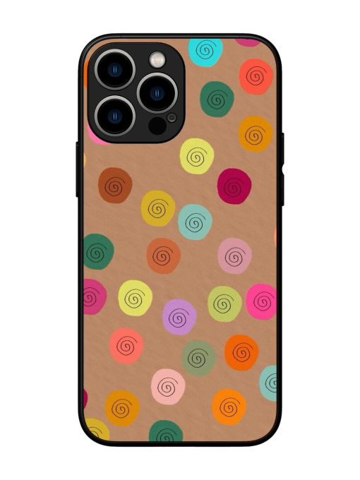 Swirly Dots On Kraft Glossy Soft Edge Case for Apple Iphone 13 Pro Max Chachhi