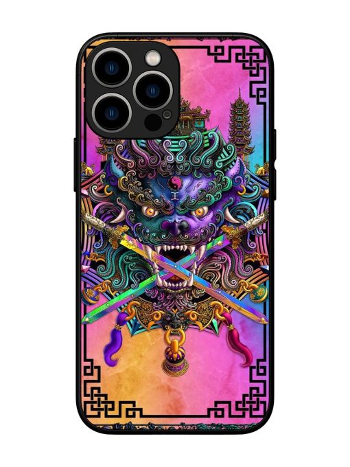 Psychedelic Fu Dog Tapestry Glossy Soft Edge Case for Apple Iphone 13 Pro Max Chachhi