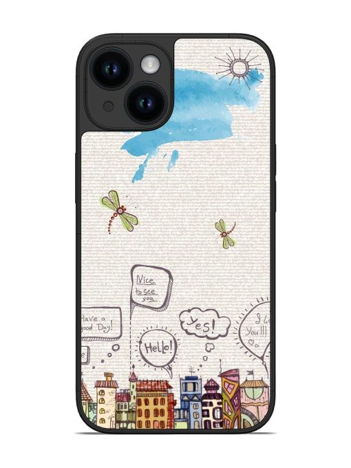 Doodle City Glossy Soft Edge Case for Apple Iphone 14 Chachhi