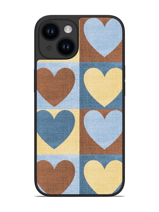 Hearts On Canvas Glossy Soft Edge Case for Apple Iphone 14 Chachhi