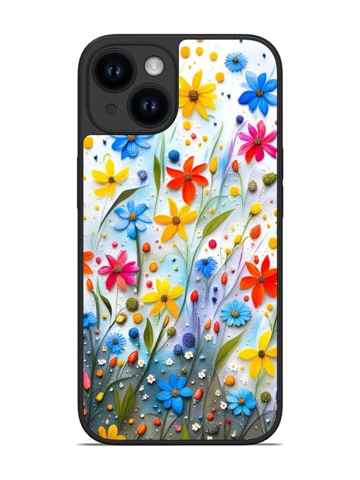 Vibrant Floral Glossy Soft Edge Case for Apple Iphone 14 Chachhi