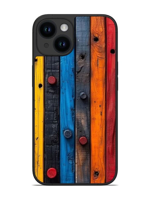 Rainbow Plank Glossy Soft Edge Case for Apple Iphone 14 Chachhi