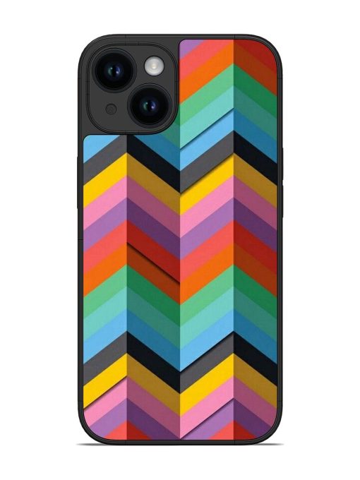 Colorful Zigzag Glossy Soft Edge Case for Apple Iphone 14 Chachhi