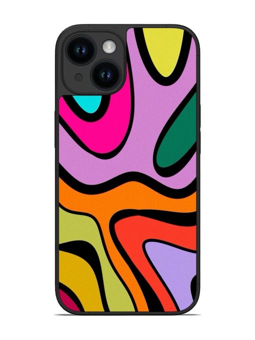 Groovy Swirls Glossy Soft Edge Case for Apple Iphone 14 Chachhi