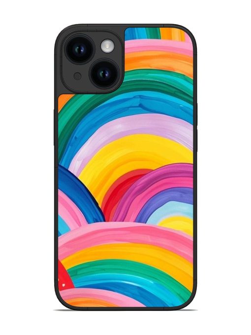 Rainbow Cascade Glossy Soft Edge Case for Apple Iphone 14