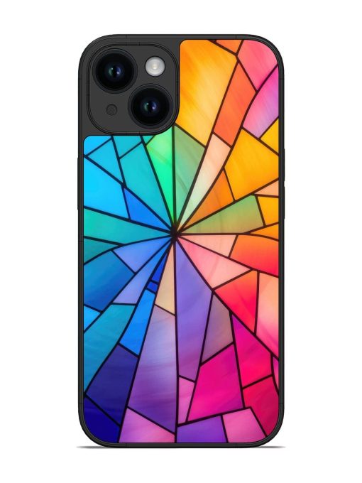 Stained Glass Kaleidoscope Of Colors Glossy Soft Edge Case for Apple Iphone 14 Chachhi