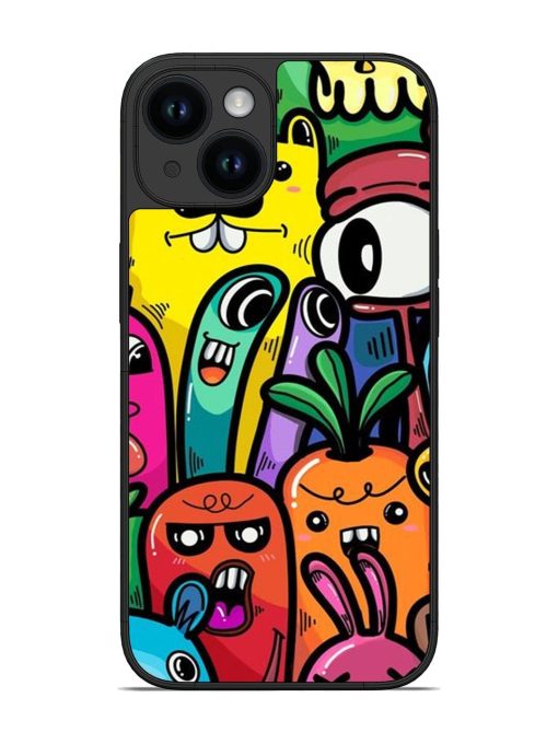 Whimsical Doodle Chaos Glossy Soft Edge Case for Apple Iphone 14 Chachhi