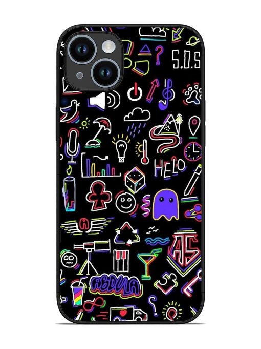 Neon Doodle Glossy Soft Edge Case for Apple Iphone 14 Plus Chachhi