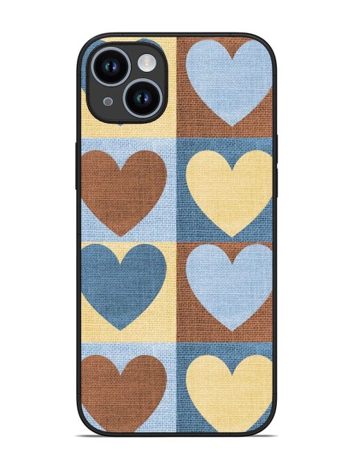 Hearts On Canvas Glossy Soft Edge Case for Apple Iphone 14 Plus Chachhi