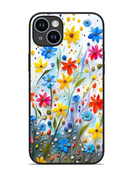 Vibrant Floral Glossy Soft Edge Case for Apple Iphone 14 Plus Chachhi