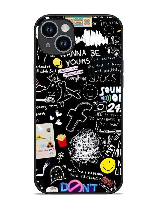 Doodle Diary Glossy Soft Edge Case for Apple Iphone 14 Plus Chachhi