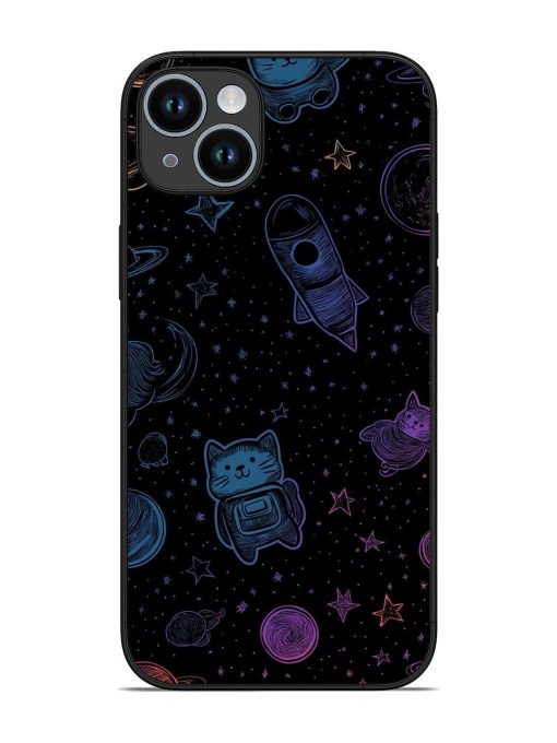 Cosmic Cat Chaos Glossy Soft Edge Case for Apple Iphone 14 Plus Chachhi