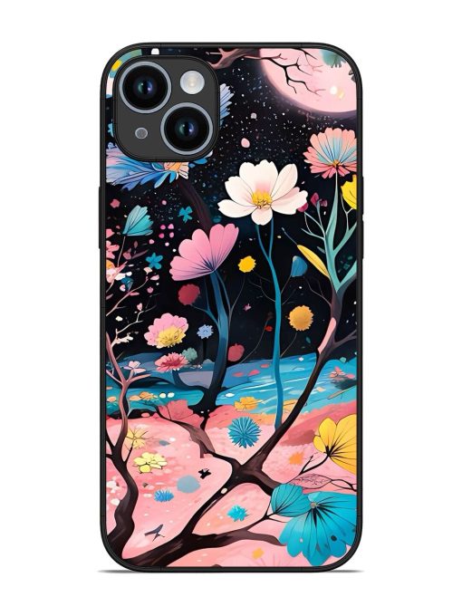 Cosmic Bloom Glossy Soft Edge Case for Apple Iphone 14 Plus Chachhi