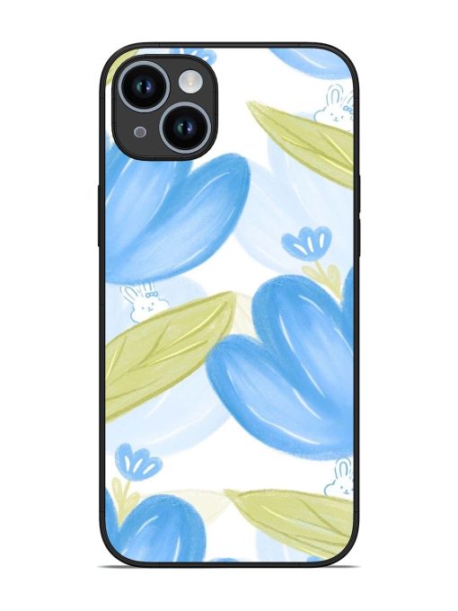 Bunny'S Blue Garden Glossy Soft Edge Case for Apple Iphone 14 Plus Chachhi