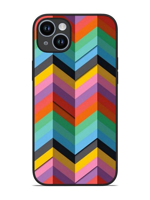 Colorful Zigzag Glossy Soft Edge Case for Apple Iphone 14 Plus Chachhi