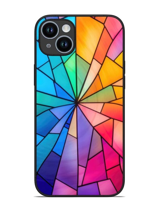 Stained Glass Kaleidoscope Of Colors Glossy Soft Edge Case for Apple Iphone 14 Plus Chachhi