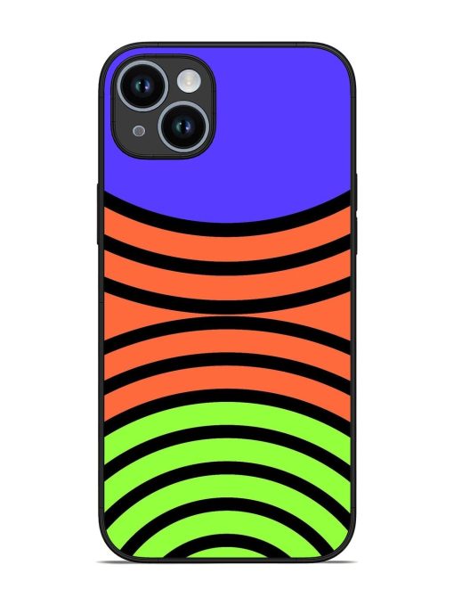 Psychedelic Stripe Symphony Glossy Soft Edge Case for Apple Iphone 14 Plus