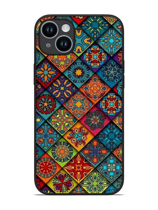 Patchwork Mandala Mosaic Glossy Soft Edge Case for Apple Iphone 14 Plus Chachhi