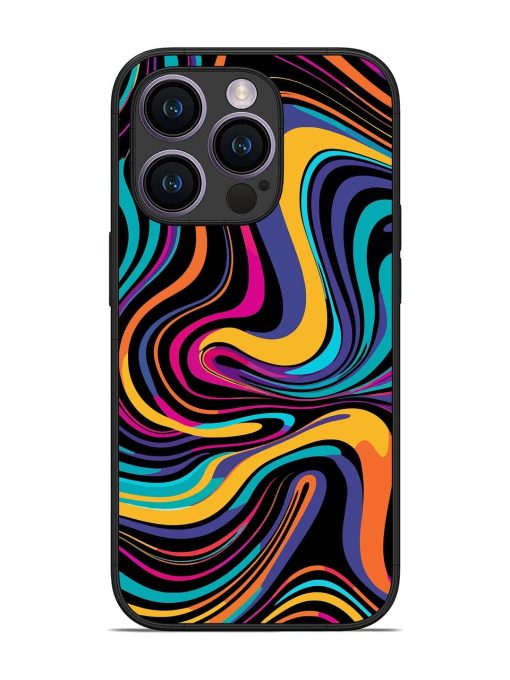 Psychedelic Swirl Glossy Soft Edge Case for Apple Iphone 14 Pro Chachhi