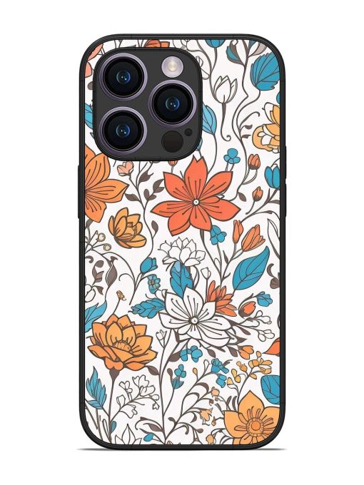 Floral Symphony Glossy Soft Edge Case for Apple Iphone 14 Pro Chachhi