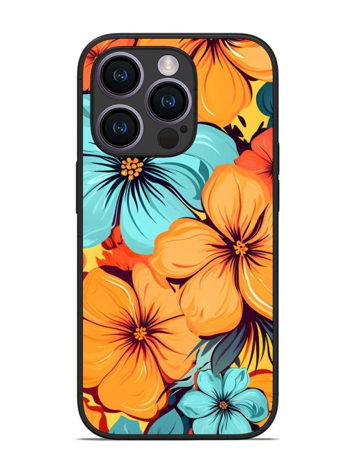 Tropical Bloom Glossy Soft Edge Case for Apple Iphone 14 Pro Chachhi