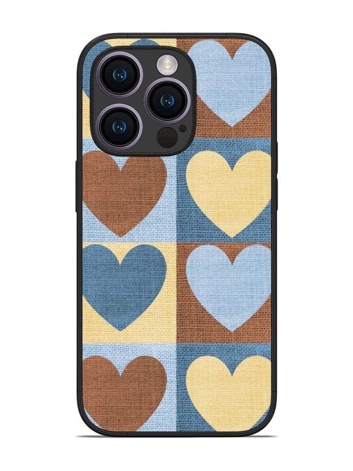 Hearts On Canvas Glossy Soft Edge Case for Apple Iphone 14 Pro Chachhi