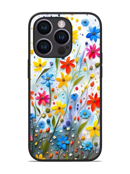 Vibrant Floral Glossy Soft Edge Case for Apple Iphone 14 Pro Chachhi