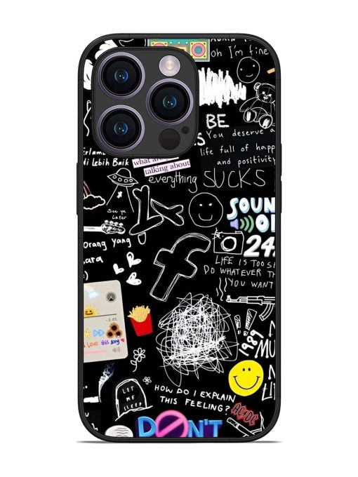 Doodle Diary Glossy Soft Edge Case for Apple Iphone 14 Pro Chachhi