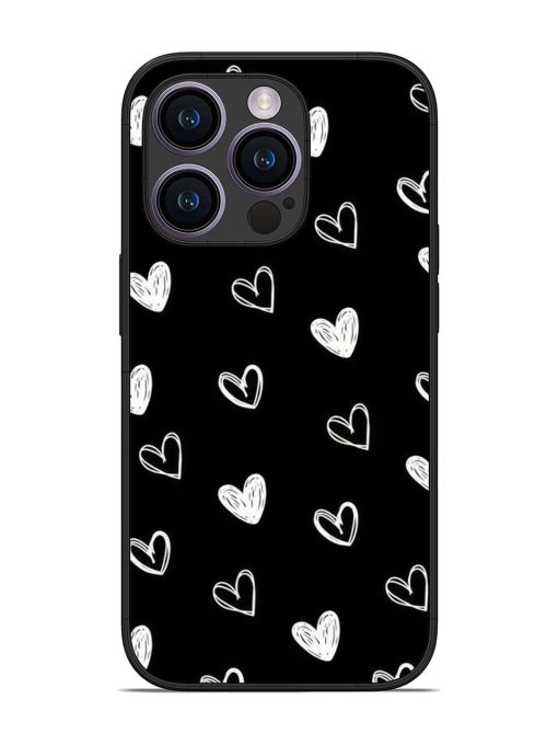 Scattered Hearts Glossy Soft Edge Case for Apple Iphone 14 Pro Chachhi