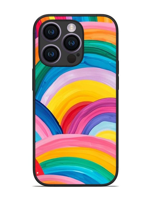 Rainbow Symphony Glossy Soft Edge Case for Apple Iphone 14 Pro Chachhi