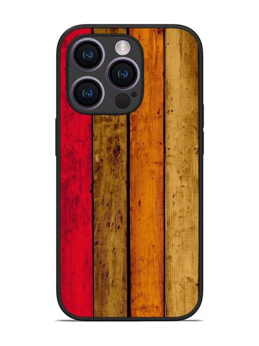 Colorful Woodgrain Glossy Soft Edge Case for Apple Iphone 14 Pro Chachhi