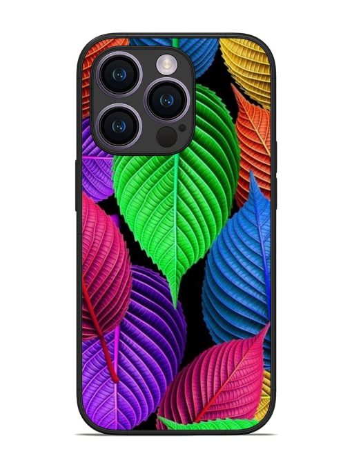 Rainbow Leaf Symphony Glossy Soft Edge Case for Apple Iphone 14 Pro Chachhi