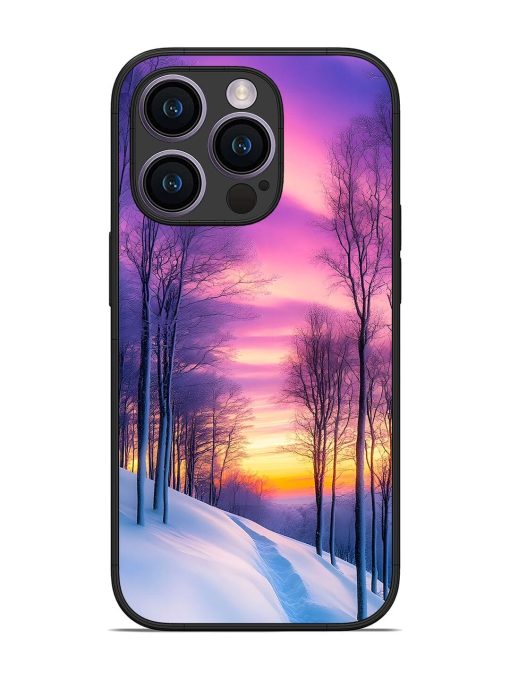 Winter'S Purple Haze Glossy Soft Edge Case for Apple Iphone 14 Pro Chachhi