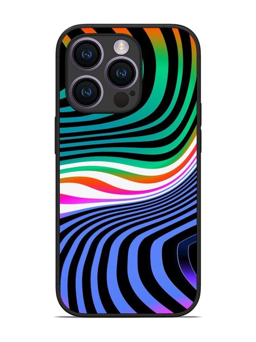 Psychedelic Waves Glossy Soft Edge Case for Apple Iphone 14 Pro Chachhi