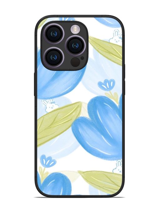 Bunny'S Blue Garden Glossy Soft Edge Case for Apple Iphone 14 Pro Chachhi