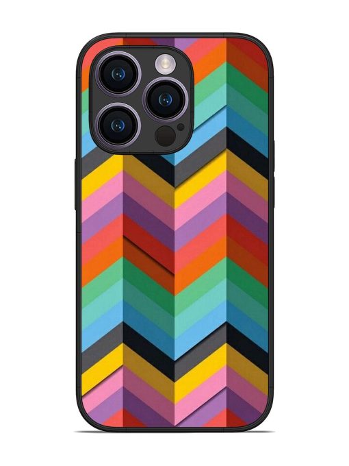 Colorful Zigzag Glossy Soft Edge Case for Apple Iphone 14 Pro Chachhi