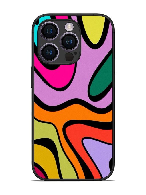 Groovy Swirls Glossy Soft Edge Case for Apple Iphone 14 Pro Chachhi