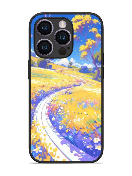 Vibrant Spring Meadow Glossy Soft Edge Case for Apple Iphone 14 Pro Chachhi