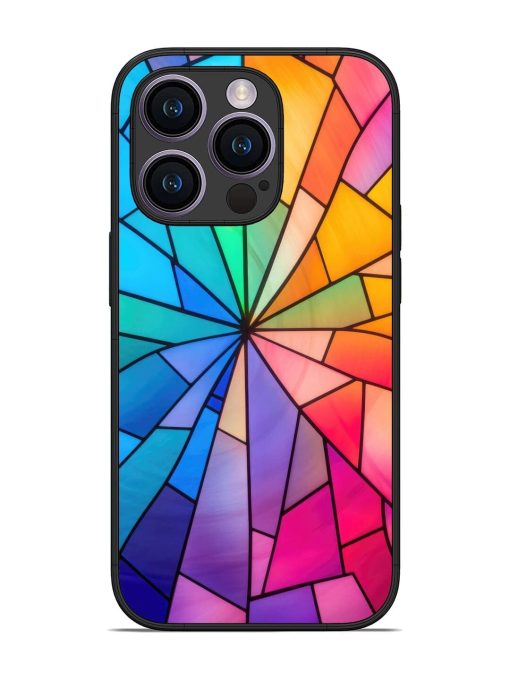 Stained Glass Kaleidoscope Of Colors Glossy Soft Edge Case for Apple Iphone 14 Pro Chachhi