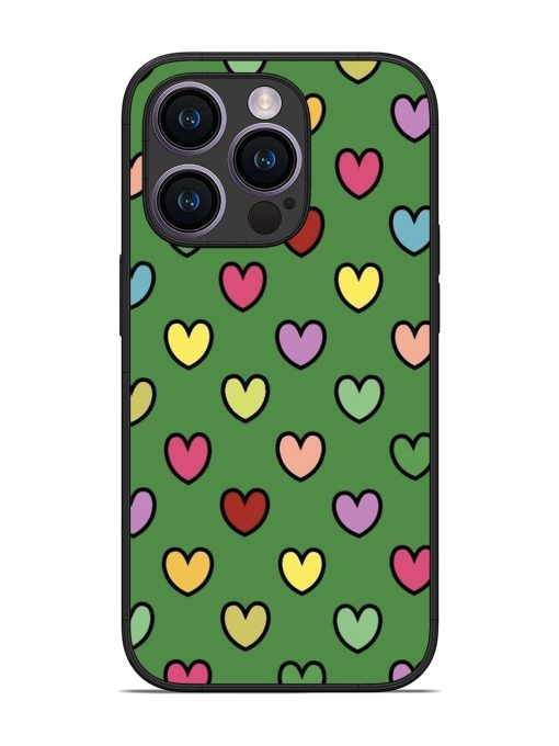 Rainbow Heart Parade Glossy Soft Edge Case for Apple Iphone 14 Pro Chachhi