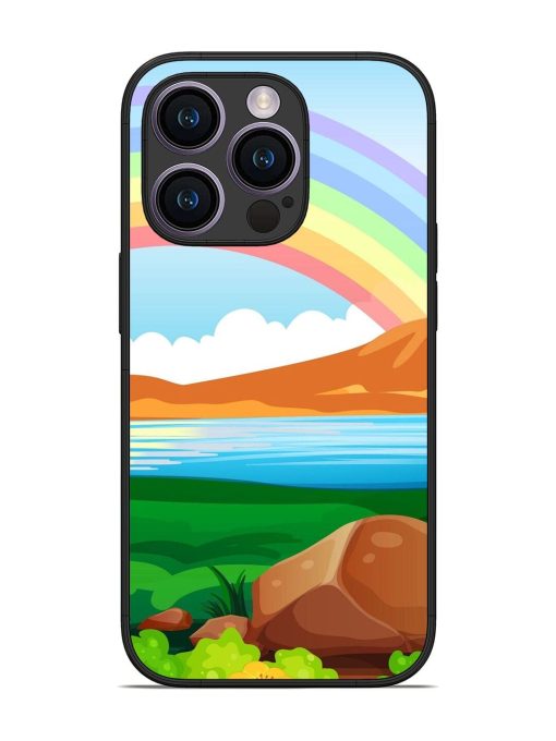 Rainbow Over The Lake Glossy Soft Edge Case for Apple Iphone 14 Pro Chachhi