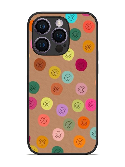 Swirly Dots On Kraft Glossy Soft Edge Case for Apple Iphone 14 Pro Chachhi