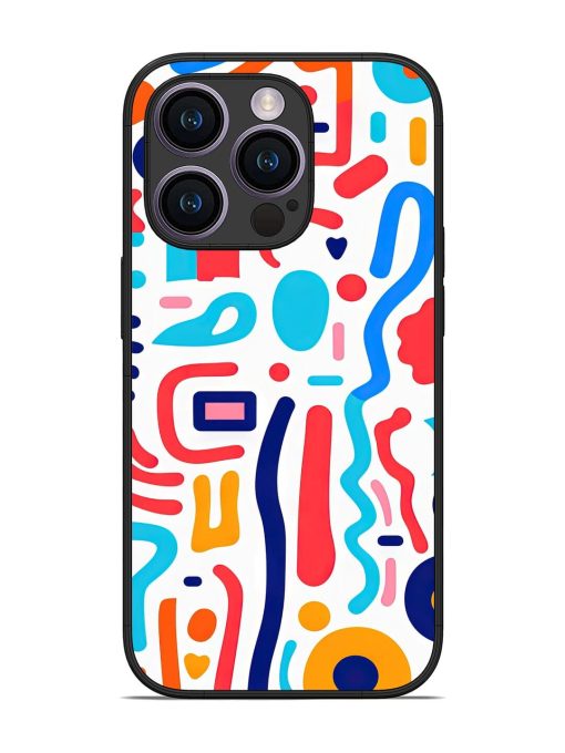 Whimsical Doodle Chaos Glossy Soft Edge Case for Apple Iphone 14 Pro Chachhi