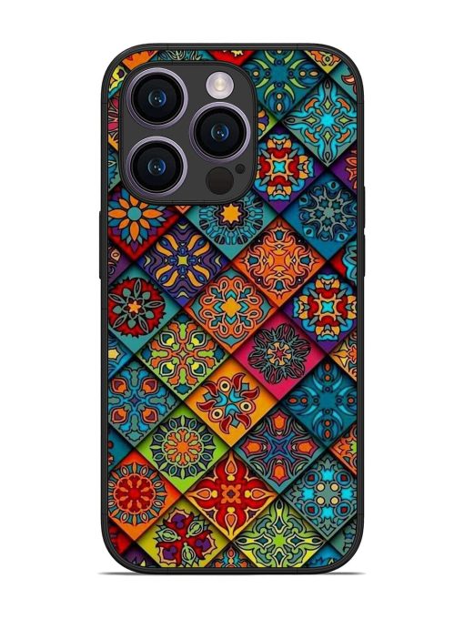 Patchwork Mandala Mosaic Glossy Soft Edge Case for Apple Iphone 14 Pro Chachhi