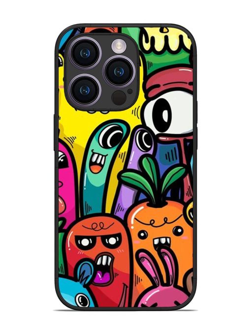 Whimsical Doodle Chaos Glossy Soft Edge Case for Apple Iphone 14 Pro Chachhi