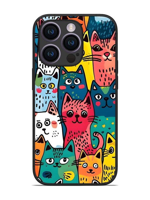 Feline Frenzy Glossy Soft Edge Case for Apple Iphone 14 Pro Chachhi