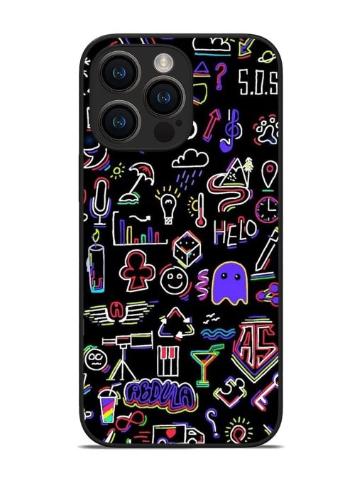 Neon Doodle Glossy Soft Edge Case for Apple Iphone 14 Pro Max Chachhi