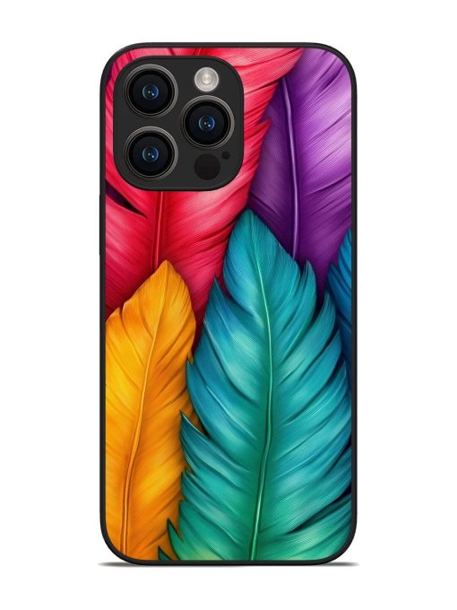 Rainbow Feathers Glossy Soft Edge Case for Apple Iphone 14 Pro Max Chachhi