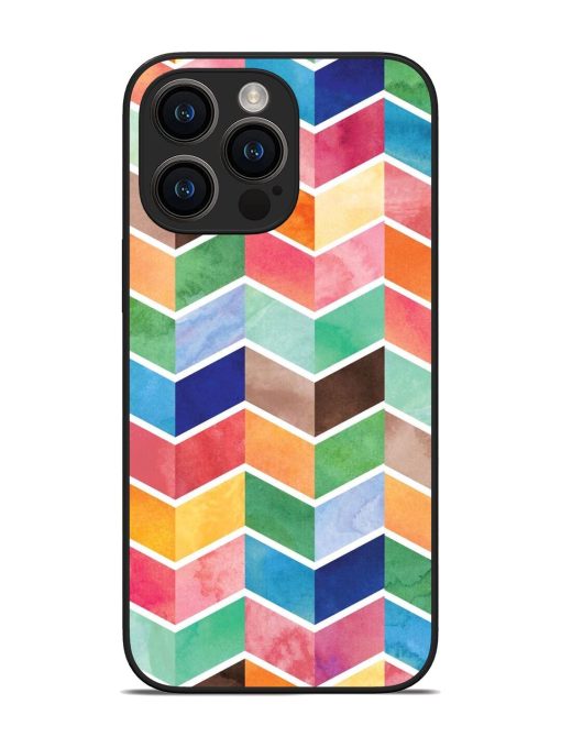 Watercolor Chevron Whimsy Glossy Soft Edge Case for Apple Iphone 14 Pro Max Chachhi